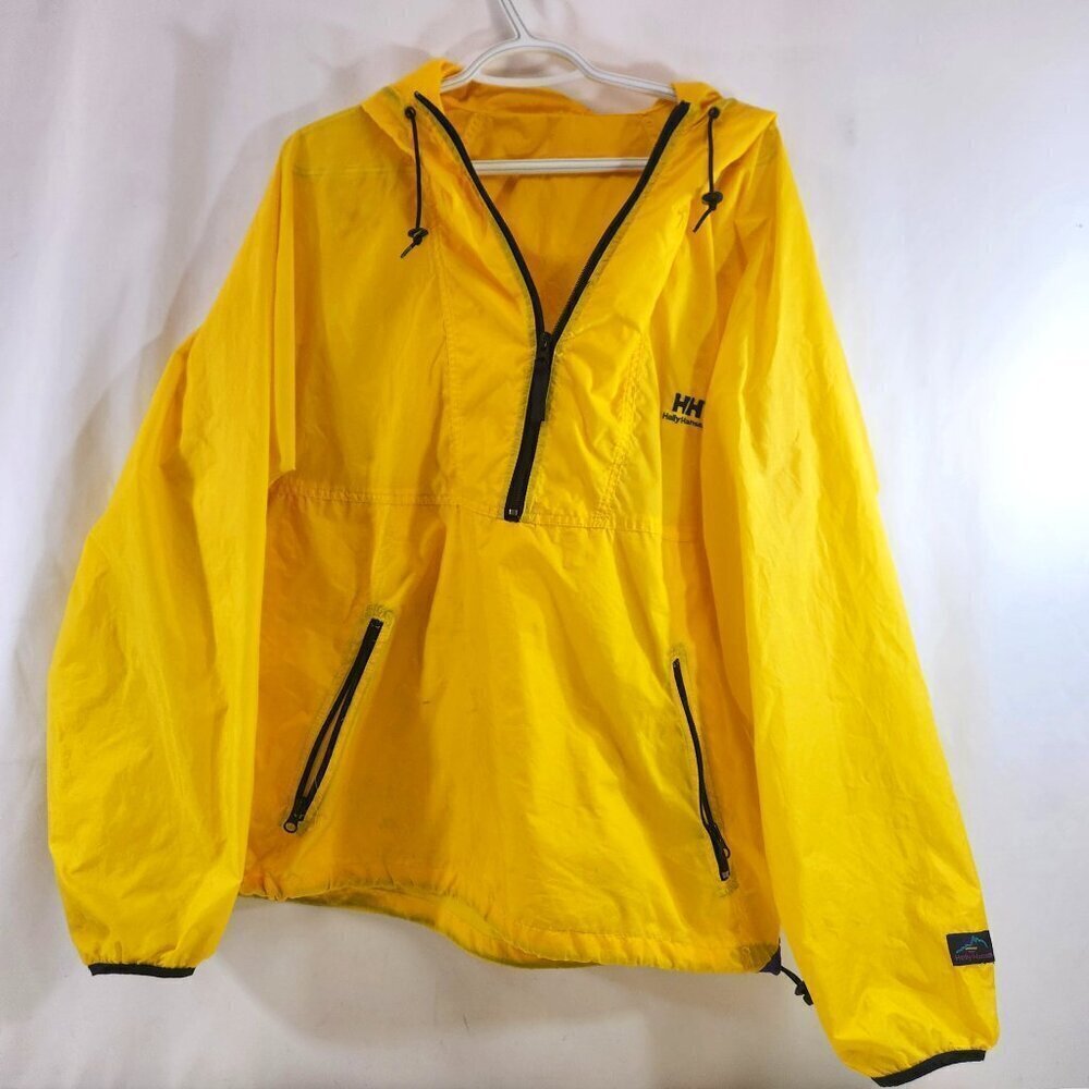 Vintage Helly Hansen 1/2 Zip Pullover Windbreaker Yellow Mens